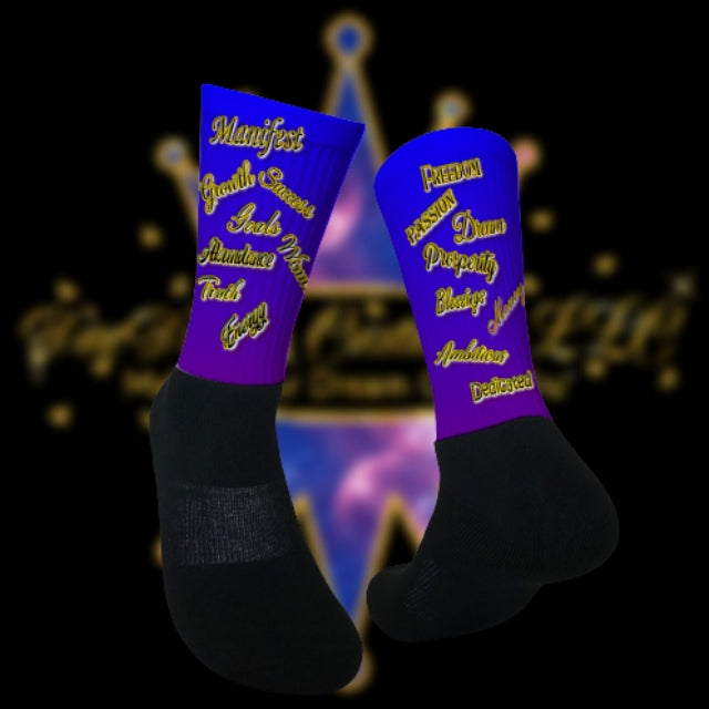 Motivating My Foundation Socks - Blue/Purple - DaeDream Customs