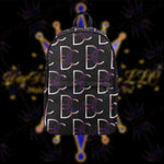 Load image into Gallery viewer, Dope, Dedicated &amp; Confident (DDC) Fabric Style Black, Purple &amp; White Backpack

