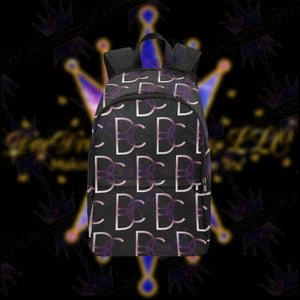Dope, Dedicated & Confident (DDC) Fabric Style Black, Purple & White Backpack