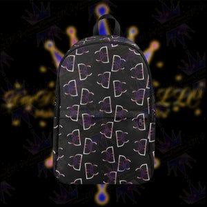 Dope, Dedicated & Confident (DDC) Fabric Style Black, Purple & White Backpack