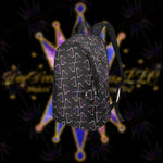 Load image into Gallery viewer, Dope, Dedicated &amp; Confident (DDC) Fabric Style Black, Purple &amp; White Backpack
