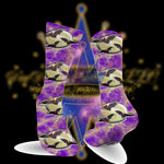 Load image into Gallery viewer, DaeDream Spooky Lightin&#39; Moon Bat Socks - DaeDream Customs
