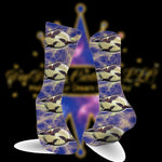 Load image into Gallery viewer, DaeDream Spooky Lightin&#39; Moon Bat Socks - DaeDream Customs
