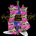 Load image into Gallery viewer, DaeDream Spooky Lightin&#39; Moon Bat Socks - DaeDream Customs
