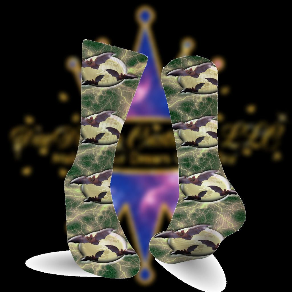 DaeDream Spooky Lightin' Moon Bat Socks - DaeDream Customs